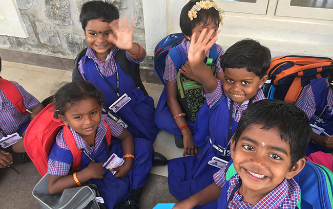 pupils at Mountain View Nursery and Primary School